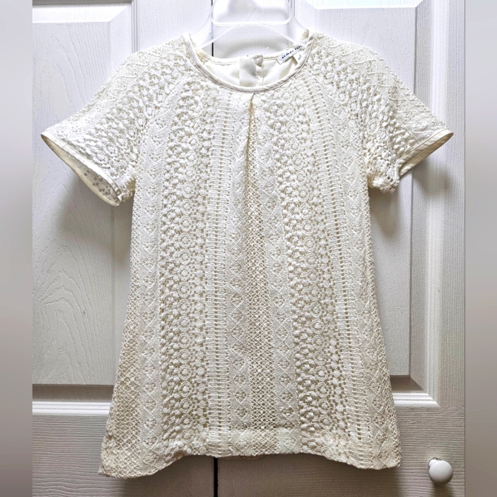 Banana Republic Women's Ivory/White Lace Blouse Size 2 EUC